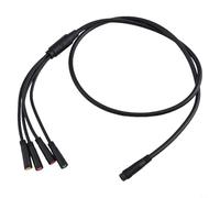 CashMuch 1-Pack Electric Bicycle Extension Cable for E-Bike Throttle Display Brake Sensor Waterproof 24V-72V One-to-Four Wire 105cm Black