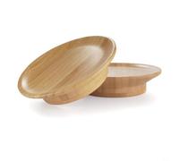 CashMuch 10-Pack Wooden Wine Glass Charcuterie, Anti-Splash Design for Red Wine, Easy Clean Serving Plate for Cheese and Dessert(1pcs/L)