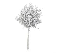 CashMuch 10 PCS Artificial Pine Leaves Branches For Christmas Wreaths, Holiday Decorations, Wedding Accessories Home Craft Projects(Silver)
