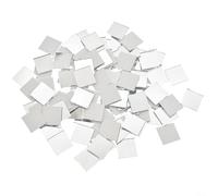 CashMuch 100 Pieces DIY Glass Mirror Stickers Square Tiles Selfadhesive Mini Mosaic Tiles for Disco Ball Home Wall Decor 20x20mm (Silver)