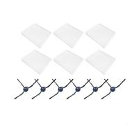 CashMuch 12-Piece Accessory Set For Eufy G50 L60 For Hybrid Ses Robots: Includes 6 High-Efficiency Filters And 6 Edge Side Brushes, Install Replacement Parts For Cleaning