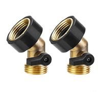 CashMuch 2 Pack 3/4 Inch Brass Hose Shut Off Valve, 45 Degree Elbow With Joystick Globe For Precise Flow Control, Rust Resistant Garden Watering Fitting For Pressure Washer And Camper, Easy(25.3mm)