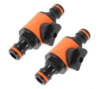 CashMuch 2 Pack Hose Pipe Tap Shut Off Valve Fitting, 16mm Quick Coupler Connector for Garden Watering, Agriculture Irrigation and Car Washing, ABS Plastic Inline Flow Control Adapter, Oran
