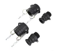 CashMuch 2 Sets Polypropylene Cam Lock Fittings Type D & F Hose Barb Adapter Kit for Tank Pump Connection Industrial 1-2 Inch Black(1 inch)