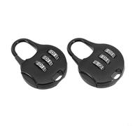 CashMuch 3 Digit Combination Padlock Alloy Steel Small Travel Lock for Suitcases, Luggage, Backpacks, Briefcases and More, Easy Reset Number Code(Black-2PCS)