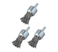 CashMuch 3pcs 25mm Steel Knot Wire End Brush for Rust and Paint Removal, Compatible with Die Grinder
