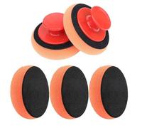 CashMuch 5PCS Car Wax Applicator Sponge Polishing Pads Kit with Gripper Handles, Washable and Reusable Foam for Car Polishing, Buffing and Waxing
