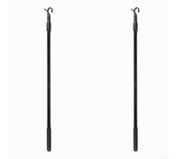 CashMuch Aluminium Alloy Window Pole Opener, Handle Extension Rod Telescopic Pole with Hooks, Adjustable 30-60cm Black for Roof Hatches Skylights