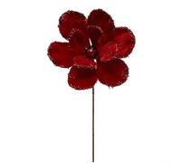 CashMuch Artificial Christmas Flower White Red Wine Festive Holiday Decoration Lifelike Floral Decor for Tree Wreaths Centerpiece 25cm(Red wine)