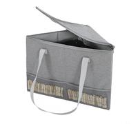 CashMuch Clothes Hanger Storage Box Triangle Shape, Upright Organizer with Built-in Support Plate for Corner Closet Optimization, Multi-purpose Use for Toys Grey