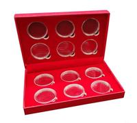 CashMuch Coin Holder Case Commemorative Coin Storage Collection Case Clear Square Box Holder With Round Compartments for 27mm Coins Display Organizer