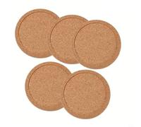CashMuch Cork Coasters Handy Round Square Shape Dia 9Cm 10Cm Plain Natural Wine Drink Tea Coffee Coaster for Home Office Kitchen