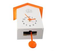 CashMuch Cuckoo Clock With Voice Call Bird, Cuckoo Sound Clock Adjustable Volume, Nighttime Beep Silence for Wall Art In Living Room Kitchen Office Decoration (White+Orange)