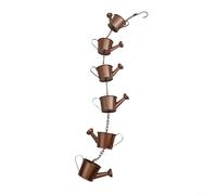 CashMuch Decorative Rain Chain with Wind Chime for Outdoor Use 1M Metal Copper Finish Functional Downspout Alternative Easy Installation Garden Decor(Kettle)