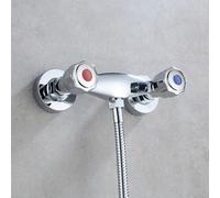 CashMuch Easily Installed Wall Mounted Chrome Finished Dual Control Shower Faucet