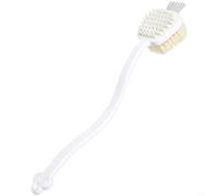 CashMuch Extended Handle Dual Sided Bath Brush With Soft Nylon Bristles For Exfoliating Massage, Versatile Shower Tool For Body And Hair Care(White)