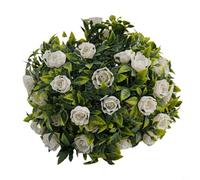 CashMuch for Artificial Lavender Ball Topiary Hanging Basket, 20cm/25cm, Plastic Simulation Plant Decor for Home Wedding Party Ceiling Wall(B 20cm)