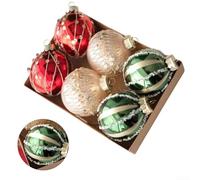 CashMuch Holiday Tree Decoration Set, 6 Plastic Baubles 8cm, Lightweight Ornament Balls with Hangers, Versatile for Christmas, Weddings, Celebrations