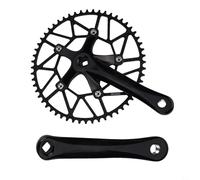 CashMuch Hollow 130BCD Bike Crankset 170mm Arm, 48-56T Narrow Wide Chainring 9/10/11 Speed Compatible for Folding Road Cycling(48T)