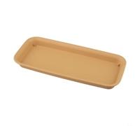 CashMuch Indoor Outdoor Plant Drip Tray, Rectangle Resin Base, Water Collection Saucer for Garden Flower Pots(Brown S)