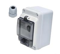 CashMuch IP67 Waterproof Rotary Switch Enclosure, Stop Control Box with Screw Terminals for Heavy Duty Machinery Automation White ABS Case 12.5x8.1x10.2cm(A)