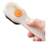 CashMuch Liquid Dispensing Shoe Brush With Soft Dense Bristles, Multi-Purpose Cleaning Tool For Footwear And Garments, Ergonomic Handle For Easy Storage, White Or Green(White)