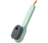 CashMuch Liquid Dispensing Shoe Brush With Soft Dense Bristles, Multi-Purpose Cleaning Tool For Footwear And Garments, Ergonomic Handle For Easy Storage, White Or Green(Green)