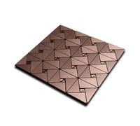 Cashmuch Mosaic Aluminum Composite Wall Tile 30X30Cm Peel and Stick Backsplash Panel for Kitchen Or Bathroom Decor, Gold Silver Copper