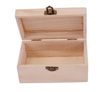 CashMuch Paulownia Wood Storage Boxes Square Craft Container Hinged Lid Organiser Keepsake Box for Wedding Christening Christmas Eve(M)