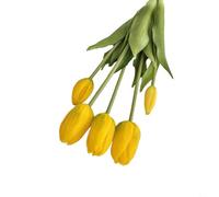 CashMuch Pe Artificial For Tulip Flowers Real Touch Fake Bouquets For Home Garden Office Hotel Restaurant Decoration Versatile Elegant Centerpiece Indoor Outdoor Use Multiple Color(Yellow)