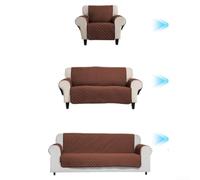 CashMuch Quilted Microfiber Loveseat Cover Reversible Design(3pcs)