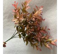 CashMuch Realistic Artificial Herb Leaves Green Foliage Decoration Fake Plant Leaves for Home Decor Wedding Party Floral Craft Arrangements(deep orange)
