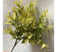 CashMuch Realistic Artificial Herb Leaves Green Foliage Decoration Fake Plant Leaves for Home Decor Wedding Party Floral Craft Arrangements(Yellow and green)