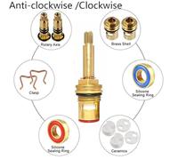 CashMuch Shower Bath Taps Valve Cartridge Quarter Turn Flow Long Tall Stem Insert 20 1/2" Bathroom Fixture Faucet Replacement Parts