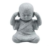 CashMuch Small Wise Buddha Monk Figurine Statue See Speak Hear No Evil Garden Lawn Ornament Sandstone Resin Decor for Home Yard Fish Tank Aquarium Safe 4x5x6cm(D)