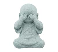 CashMuch Small Wise Buddha Monk Figurine Statue See Speak Hear No Evil Garden Lawn Ornament Sandstone Resin Decor for Home Yard Fish Tank Aquarium Safe 4x5x6cm(E)