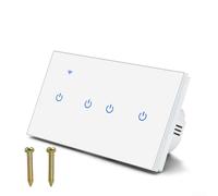 CashMuch Smart Touch Wall Switch, WiFi Enabled 2-Way Control System, with Voice Activation for Remote Light Management via App, Compatible with Various Lamp Types 220V(4 Gang 2Way)