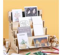 CashMuch Solid Wood 4-Tier Greeting Card Display Stand - Perfect For Retail & Craft Use!