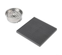 CashMuch Square Balcony Floor Drain, 304 Stainless Steel 15x15cm Large Displacement Deodorant Outdoor