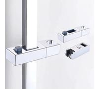 CashMuch Square Tube Chrome Shower Rail Head Slider Bar Holder Adjustable Bracket Nail Fixed Rack Bathroom Handheld Shower Stand