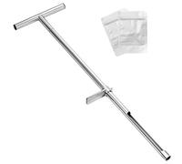 CashMuch Stainless Steel Soil Probe 36 Inch With Ergonomic T-Handle And Foot Pedal, Professional Soil Sampler Rod For Lawn House Plants, Includes 2 Clear Sample Bags For Testing