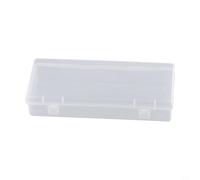 CashMuch Transparent Plastic Storage Box for Cosmetics, Stationery and Small Accessories - 15.5 x 6.3 x 3 cm, Dustproof with Secure Lid