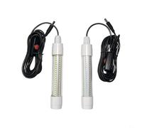 CashMuch Underwater LED Fishing Light Submersible Glowing Lamp for Night Fishing Boat Shore 13W Wide Voltage 12V-48V 5 Meter Cable(Yellow)