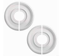 CashMuch White Round Ceiling Medallion, PU Material 315mm Outer 100mm Inner Diameter, Split Design for Simple Installation, Decorative Cover Plate for Fan Light Fixtures Home Decor