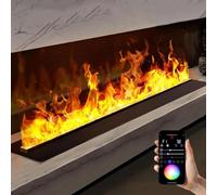 Cashwise Electric vapor Fireplace, 3D Water Vapor Fireplace with Multicolor Flame, Remote Control, Led Indoor Embedded Touchable Atomized Flame, Automatic Water Filling, No Heater 80cm/31.4in