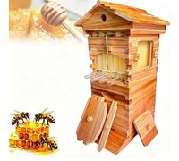 Cashwise Vertical Flow Beehive Kit, Heavy-Duty Wooden Beehive with 4 Frames & 6 Honeycomb Trays for Easy Honey Harvesting, Ideal for Backyard Beekeeping Enthusiasts