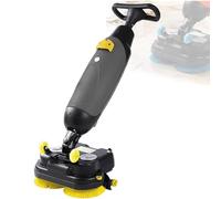 Cashwise Walk Behind Floor Scrubber, Commercial Floor Buffer Machine, 17” Path, Cordless Operations, Double Brushes and 360° Swivel Head 4.5L + 7.5L Dual Tanks for Large Area Cleaning Grey