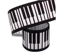 Casiler 10 Yards Piano Keys Ribbon Black White Grosgrain Ribbon Fabric Delicate Craft Supply for Scrapbooking Gift Wrapping