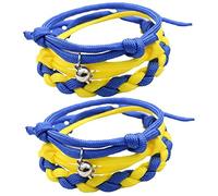 Casiler 2 Sets Ukraine Braided Bracelets Couples Attraction Friendship Bracelets Wristband Bangle for Forever Lovers Men Women