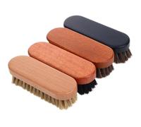 Casiler 4pcs Shoe Brush, Shoe Polish Brushes Leather Shine Brush Cleaning Brushes with Wooden Handle for Boots Shoes Sofas Bags